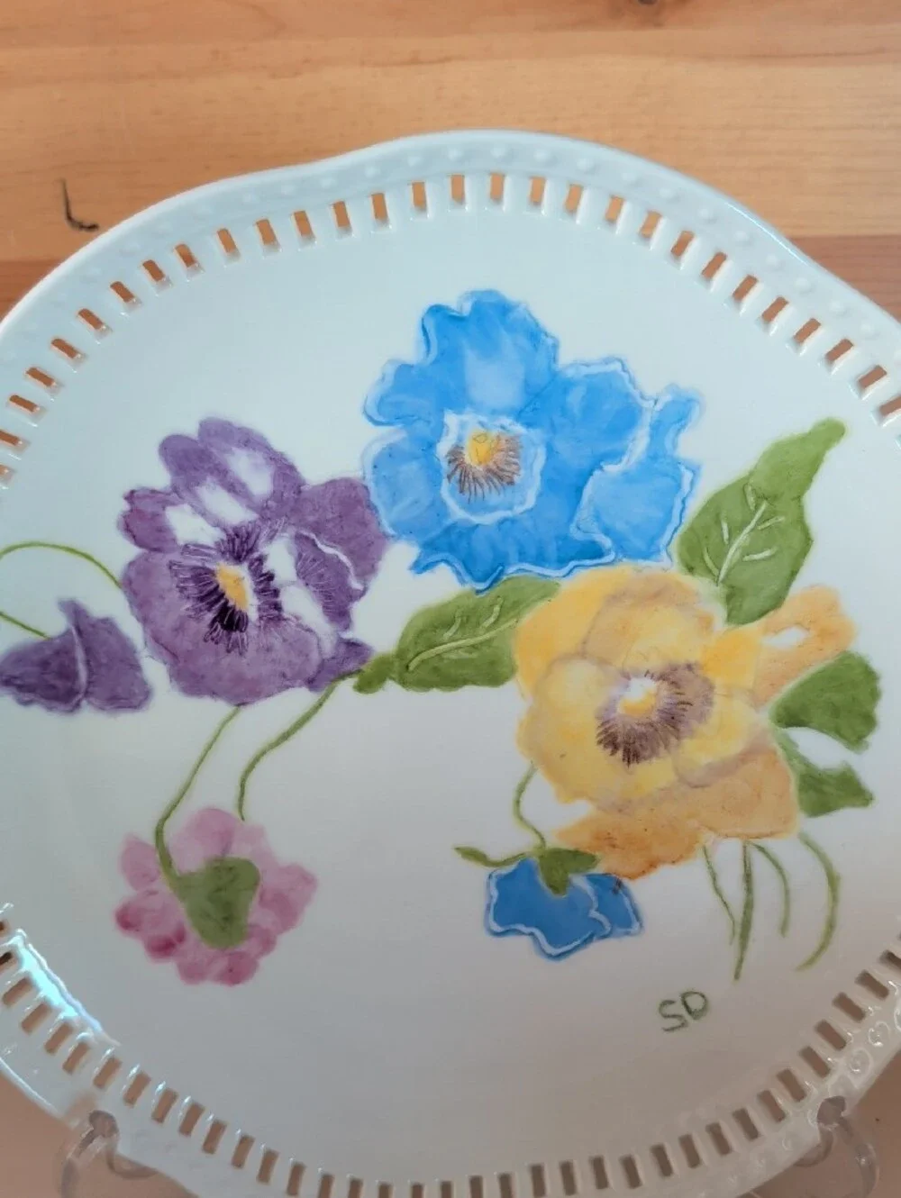 2 Signed & Hand-Painted SD & Shirley, Decorative Plates.